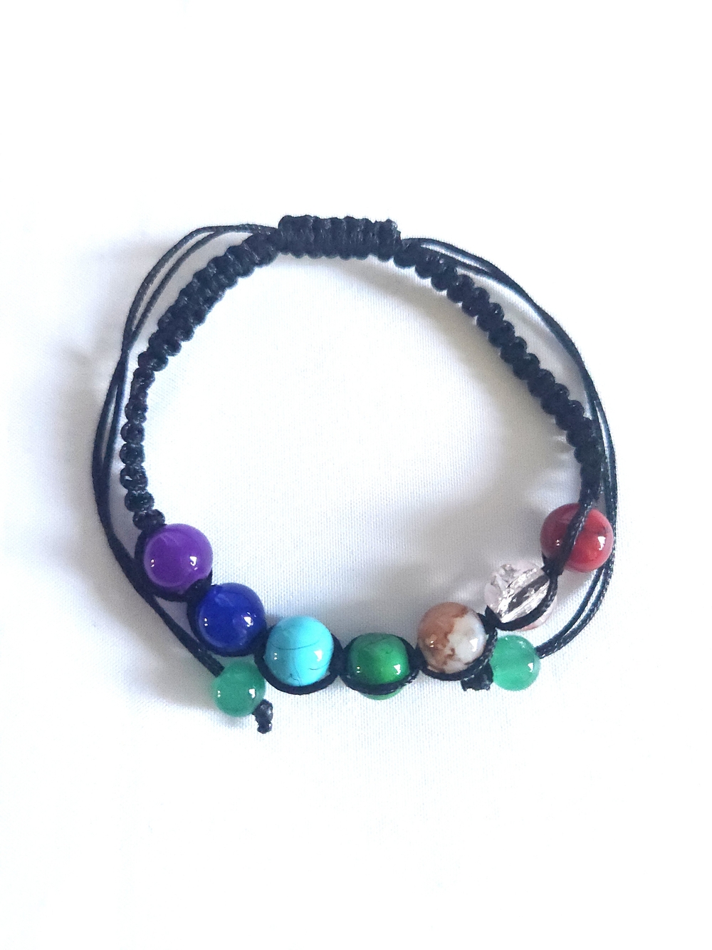 Chakra Rainbow Beaded Macramé Bracelet